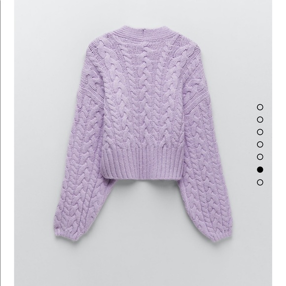 Zara Jewel Button cable knit cardigan purple small - Picture 2 of 10